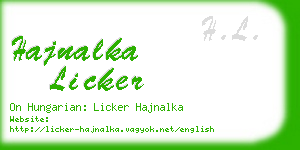 hajnalka licker business card